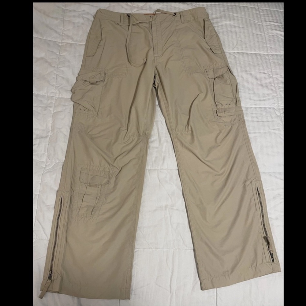 Vintage 2001 Gap Cargo Pants Men’s XL Cotton/Nylon Beige Grunge Streetwear Y2K